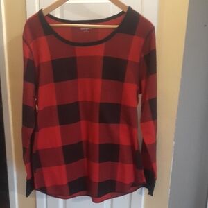 Old Navy Red and Black Buffalo Plaid Long Sleeve Tee